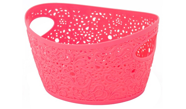 Корзинка 3л Кружево коралловая *15 (М-Пластика)