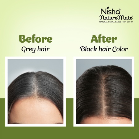 Hair Colour for Women Natural Black 100% Henna-Based Powder Long-Lasting Herbal Formula Ammonia-Free 45g Zipper Pouch