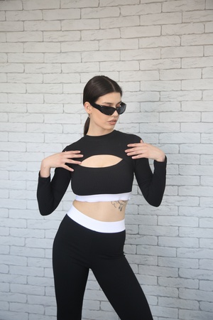 Универсальный лонгслив в рубчик из лапши