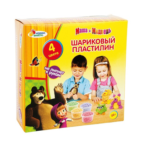 Пластилин Маша и Медведь 4 цв. в коробке 420FB-MM