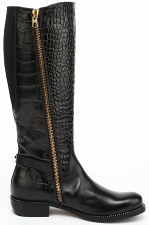 黑色鳄鱼皮靴S091