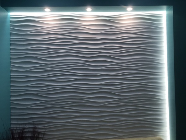 Гипсовая декоративная 3d панель «Волна»