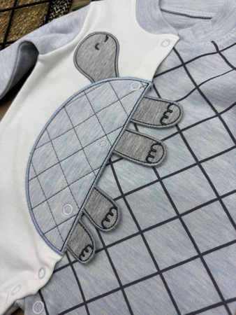 3-6/6-9/9-12 month Düğmeli ve Desenli Aylık Tulum