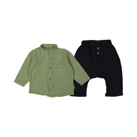 Детский муслиновый костюм с воротником от 3 до 12 месяцев