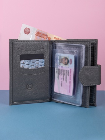 Портмоне для автодокументов на кнопке 3 в 1 АГ-201