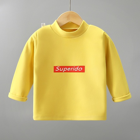 Детская нижняя рубашка с длинным рукавом, теплая осенне-зимняя новая детская футболка с высоким воротником, детская одинарная куртка, детская одежда