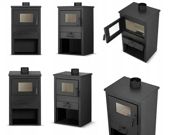 Стальная печь камин буржуйка Temosistem Kreka B1 9 kw