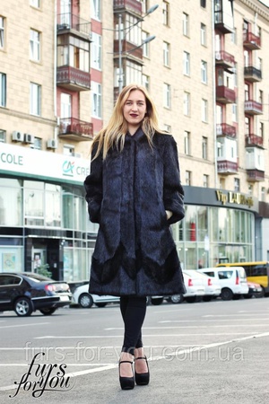 Uzun nutria kürk manto