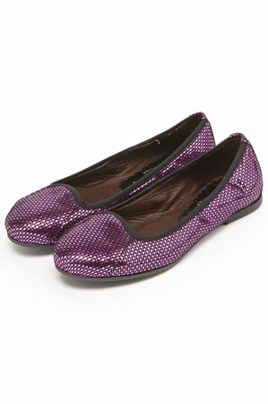 Сиреневые блестящие балетки fs446