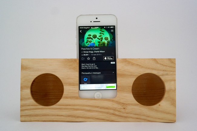 Подставка для телефона акустическая - Ясень