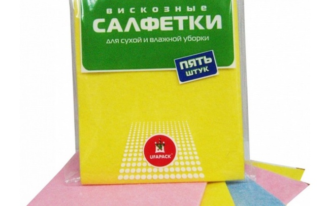 САЛФЕТКИ «UFAPACK» ДЛЯ УБОРКИ ВИСКОЗНЫЕ 5 ШТ.