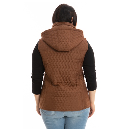 Büyük Beden Kapşonlu Kapitone Yelek