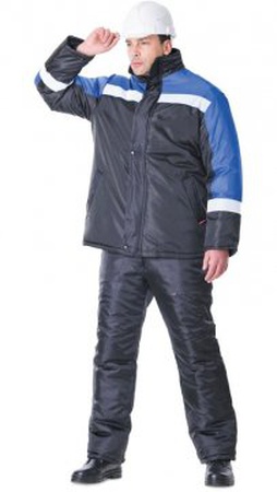 Insulated work suit made of an elongated jacket and
