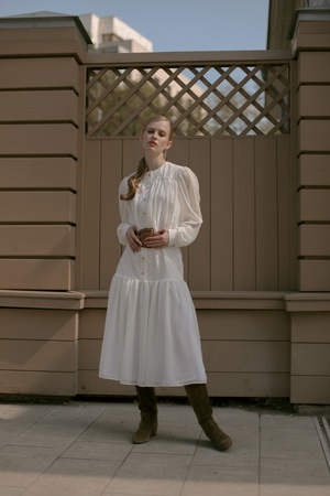 Платье из хлопка с шифоном  '20