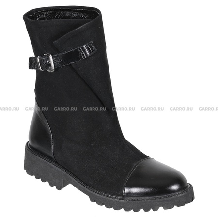 Ботинки 1085 чёрные, натуральная кожа и замша