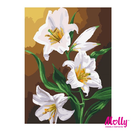 Картина по номерам Три белых лилии