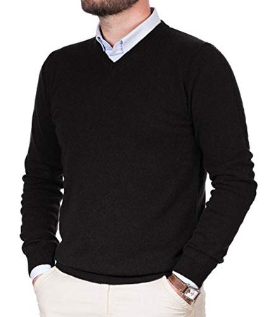 Şık ve çok rahat model -% 100 doğal kaşmirden yapılmış erkek süveter.