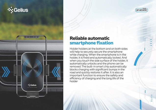 Araç Tutucu Gelius GP-WCH010 Odyssey Kablosuz Şarj 15W (İnanılmaz Seri)