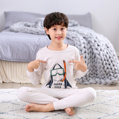 Комплект нижнего белья с надписью из чистого хлопка, новые большие детские пижамы, длинная детская одежда для подростков