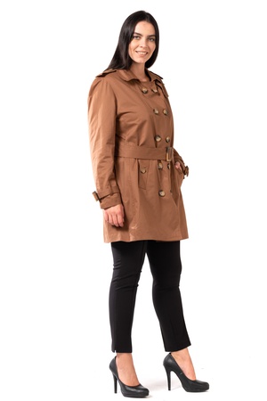 Спортивное пальто больших размеров с поясом