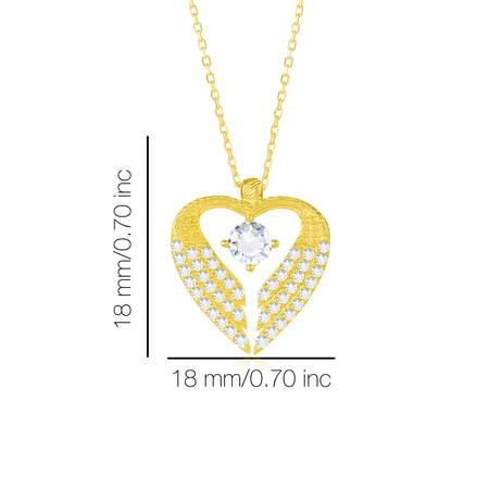 Колье Even & Pétra из 14-каратного золота с одним камнем и крылатым сердцем с крыльями ангела