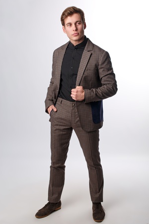 Костюм с замшевыми вставками