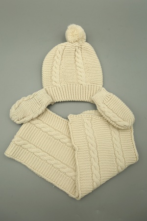 Двухволосая Тройка Шарф Beanie Gloves