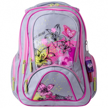 Рюкзак KB1520 Цвет: светло-серый с розовым