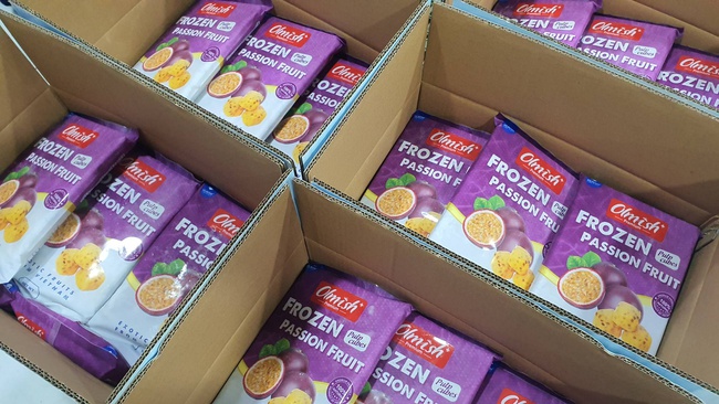 Замороженная Маракуйя кубики. Экзотические фрукты с заводов OLMISH