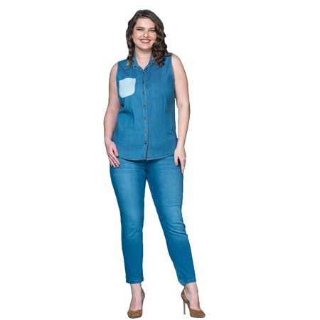 Джинсовая рубашка большого размера