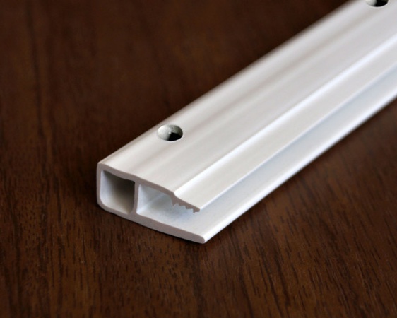 PVC baguette, perforated, plastic.