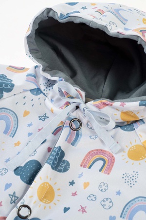 Organik pamuklu kapüşonlu çocuk yağmurluğu