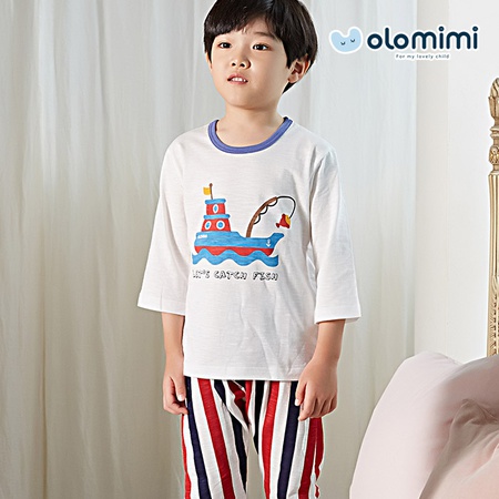 نسيج قطني فاخر جديد 20SS 3/4-كم ناعم ومريح - دعنا نصطاد الأسماك