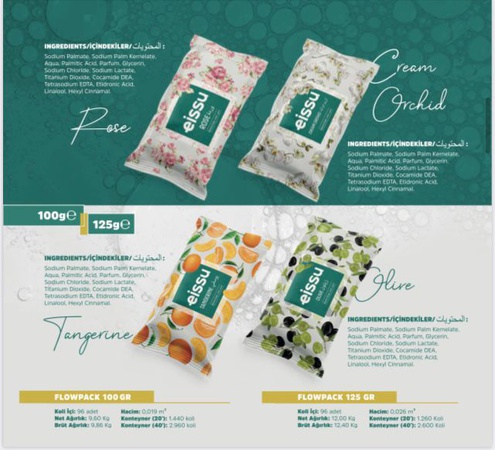 Туалетное кусковое  мыло марки EISSU, CITRUSA, EFRENK