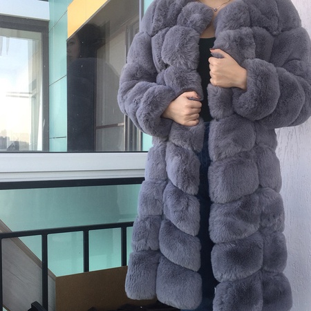 Длинная экошуба под кролика
