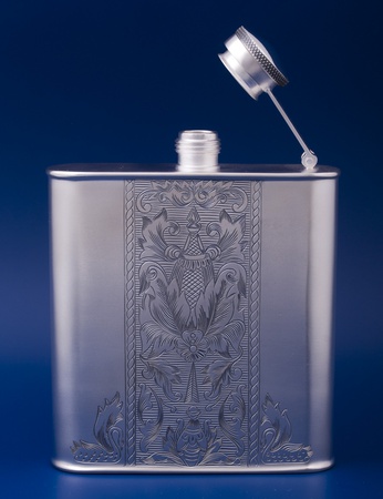 Серебряная фляжка №14