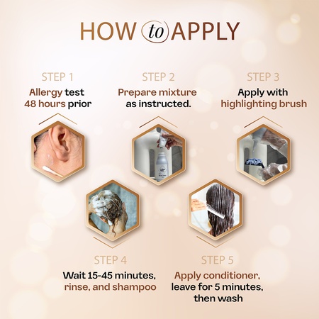 Cosglam Permanent Blonde Highlights Kit For All Hair Types | Balayage & Ombre Styling | 115mL Kit