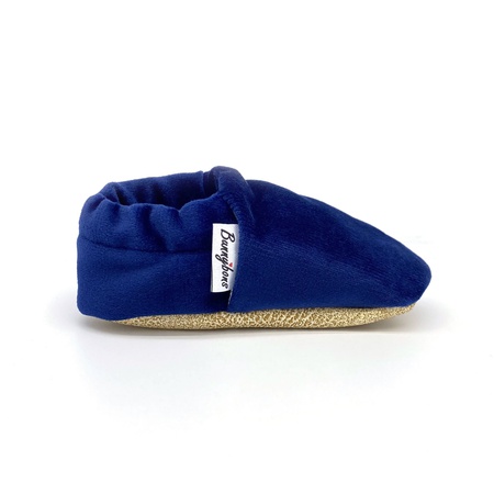 BUNNYBONS / LACIVERT KADIFE N302 / 3 个月 - 4 岁婴儿鞋防滑鞋底