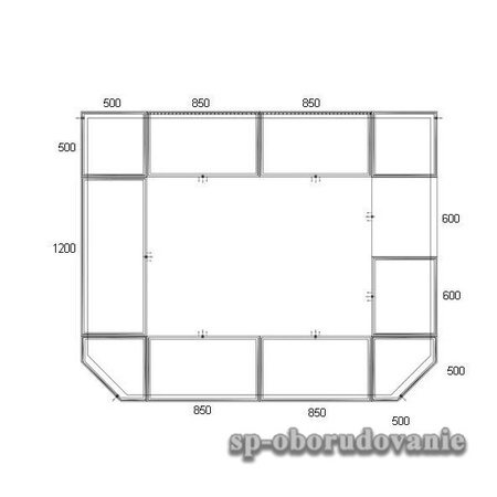 Inselpavillon aus Glas und Holzspanplatte 1550x2200x2700
