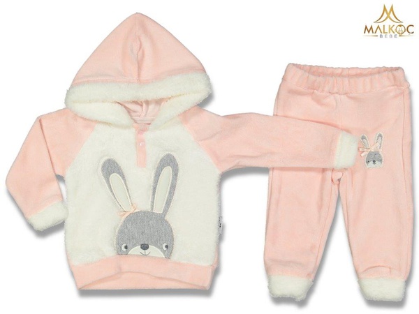 NECİXS 4602-KIZ 6/12 AY TAVŞAN NAKIŞLI WELSOFT KADİFE