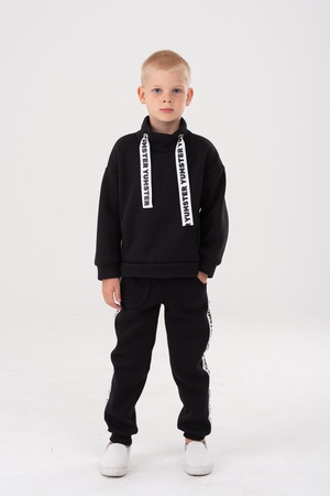 Свитшот черный с люверсами и тесьмой Yumster YC.02.09.003