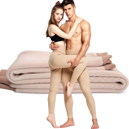 Осенние и зимние новые брюки из овечьей шерсти, мужские шерстяные брюки с двойным утолщением, женские тонкие теплые брюки с высокой талией и флисом