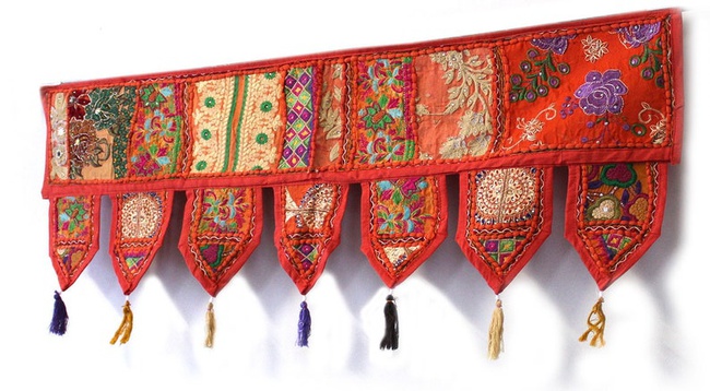 Индийская дверная вешалка Toran - Банджара племенная дверная подвеска или оконная вешалка | этнический гобелен - цыганская вышивка двери toran | богемный декор
