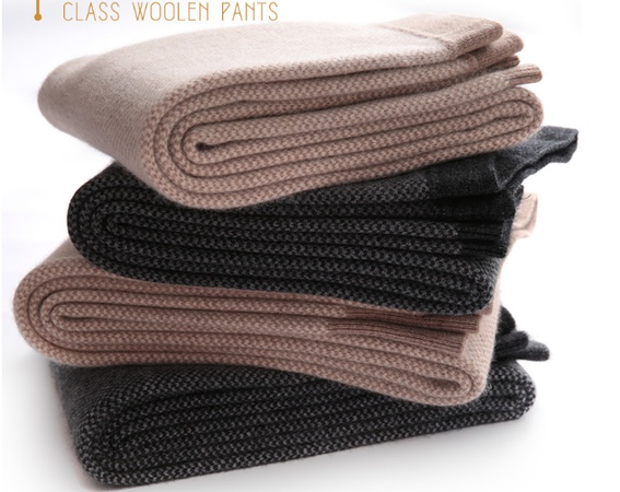 Осенние и зимние новые мужские и женские штаны из чистого кашемира с высокой талией, жаккардовые парные вязаные теплые штаны