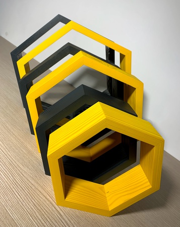 蜂窝搁板/六边形6个，黄色+黑色