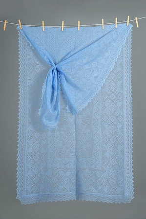 Палантин ажурный пуховый экрю АЛ 18070-02