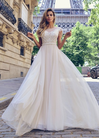 Barbara<br> İnci şeritli gelinlik Anna RosyBrown