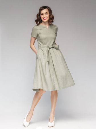 Льняное  женское платье