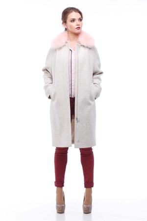 Зимнее пальто Доменика с утеплителем, шерсть Италия