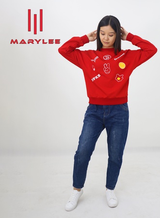 Wholesale knitted hoodies for women with print (click-print)